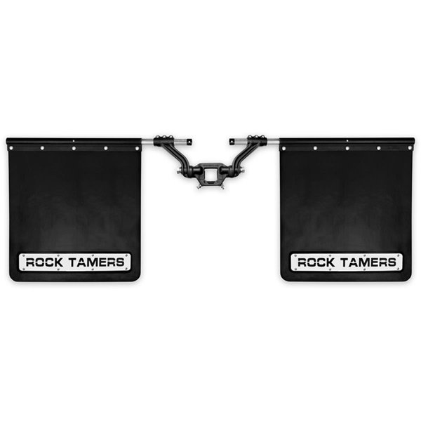 Rock Tamers ck Tamers 2 in. Hub Mudflap System Matte Black & Stainless Steel Trim Plates RO79673